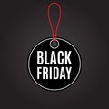 Black Friday sale price tag. Hanging discount circle label. Vector illustration Royalty Free Stock Photo